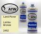Preview: Land-Rover, Lantau Bronze, 2452: 400ml Sprühdose + 400ml Klarlack - Set, von ATW Autoteile West.